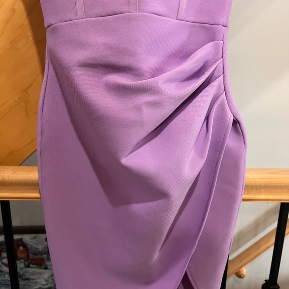 Size S draped off shoulder purple bandage dress - Picture 12 of 16